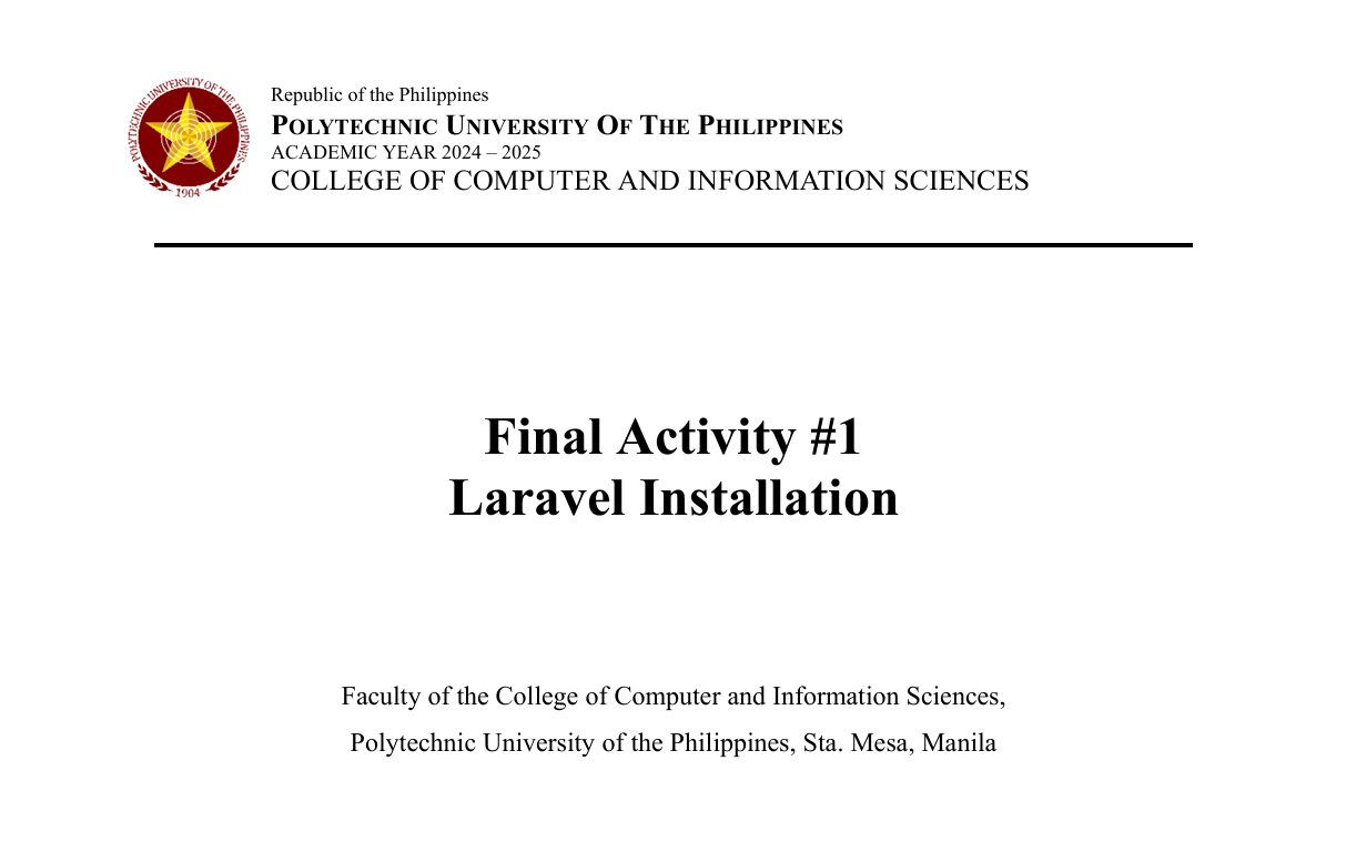 Activity #1 Laravel Installation