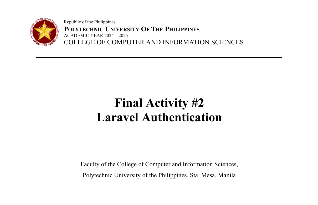 Activity #2 Laravel Authentication