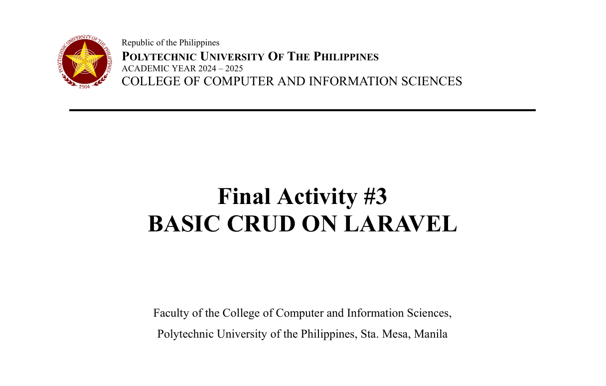 Activity #3 Basic CRUD on Laravel